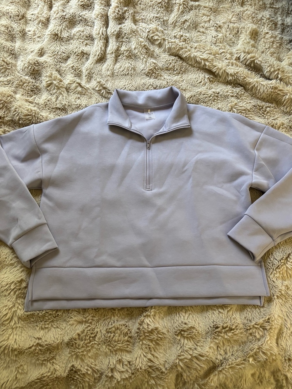 CALIA by Carrie Underwood Soft Scuba Pale Lavender Quarter-Zip Pullover